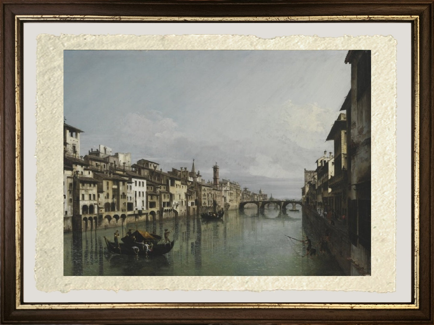 L'Arno tra il Ponte Vecchio e Ponte Santa Trinità, Firenze - Bernardo Bellotto