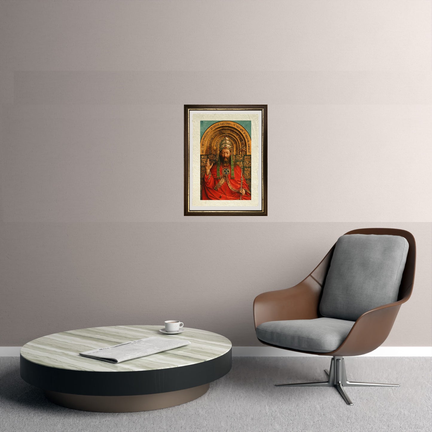 L'Onnipotente (dettaglio) - Jan van Eyck su pregiata carta Amalfi