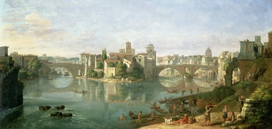The Tiber Island in Rome, 1685 - Gaspare Vanvitelli - Gaspar van Wittel