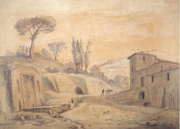 The Ancient Fountain and Arch in Grottaferrata, Rome - Gaspare Vanvitelli - Gaspar van Wittel