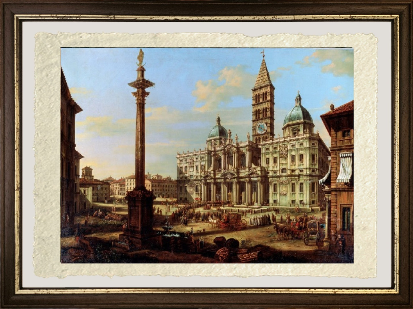 Rome seen from the Tiber looking south with Castel Sant'Angelo and St. Peter's Basilica in the distance - Gaspare Vanvitelli - Gaspar van Wittel