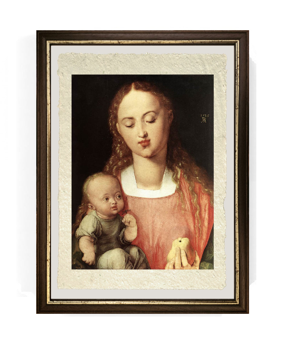 La Vergine della pera - Albrecht Dürer su pregiata carta Amalfi