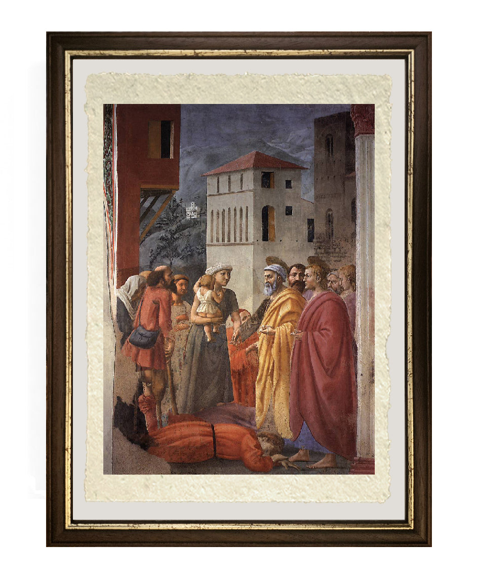 La Distribuzione delle elemosine e morte di Anania - Masaccio