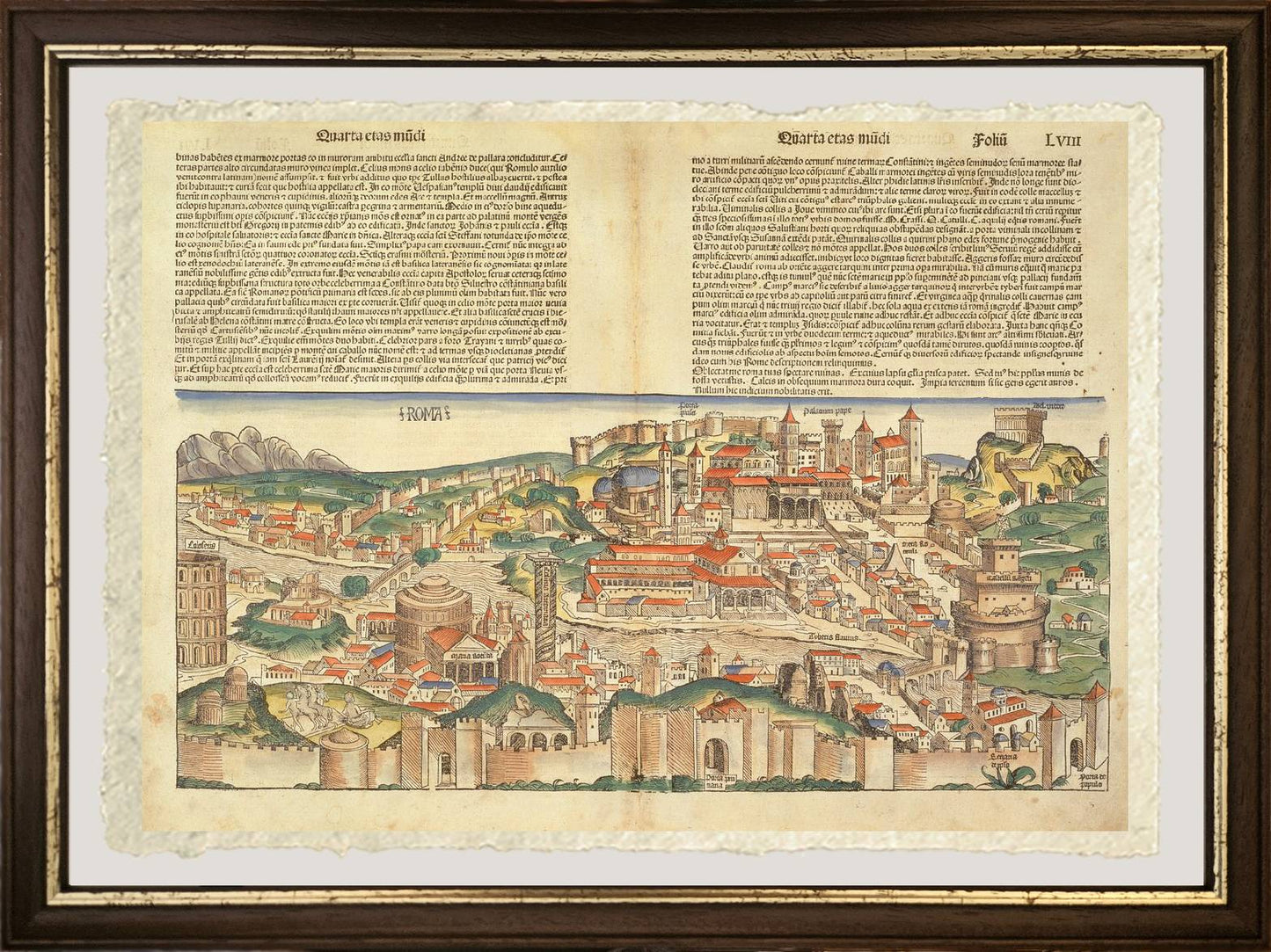 The oldest large-scale view of Rome (1493) on fine Amalfi paper