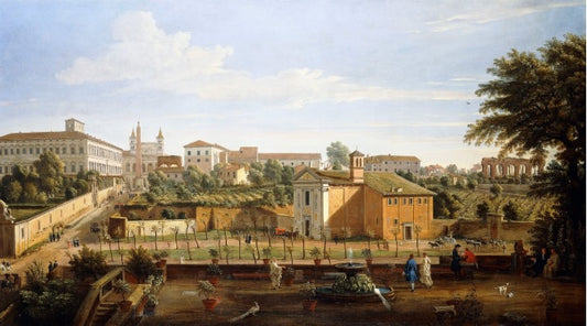 The church of SS. Marcellino and Pietro, from the Vigna Cicciolini - Gaspare Vanvitelli - Gaspar van Wittel