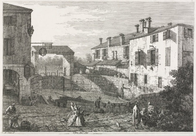 La chiusa del canale a Dolo - Giovanni Antonio Canal detto Canaletto