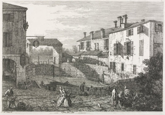 La chiusa del canale a Dolo - Giovanni Antonio Canal detto Canaletto