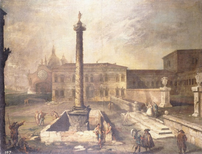 The column of Marcus Aurelius - Giovanni Antonio Canal, known as Canaletto