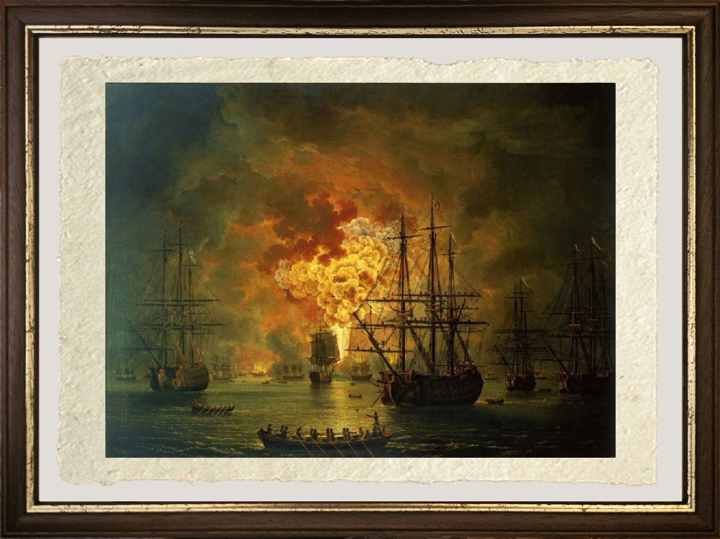 La distruzione della flotta turca nella baia di Chesma, 1772 - Jakob-Philipp Hackert