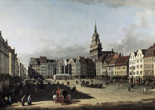 La piazza del vecchio mercato a Dresda - Bernardo Bellotto