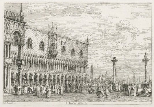 La pietra della proclamazione a Venezia - Giovanni Antonio Canal detto Canaletto