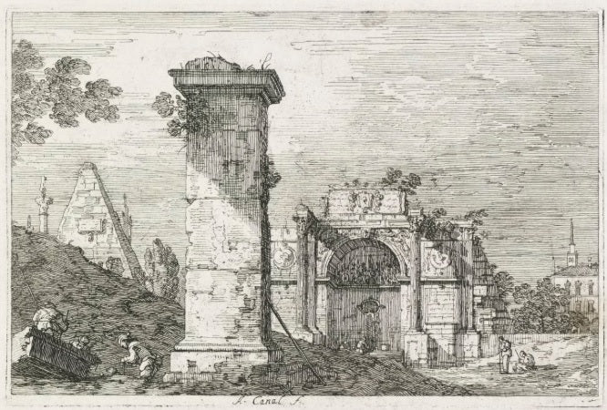 Le Pilier isolé - Giovanni Antonio Canal known as Canaletto