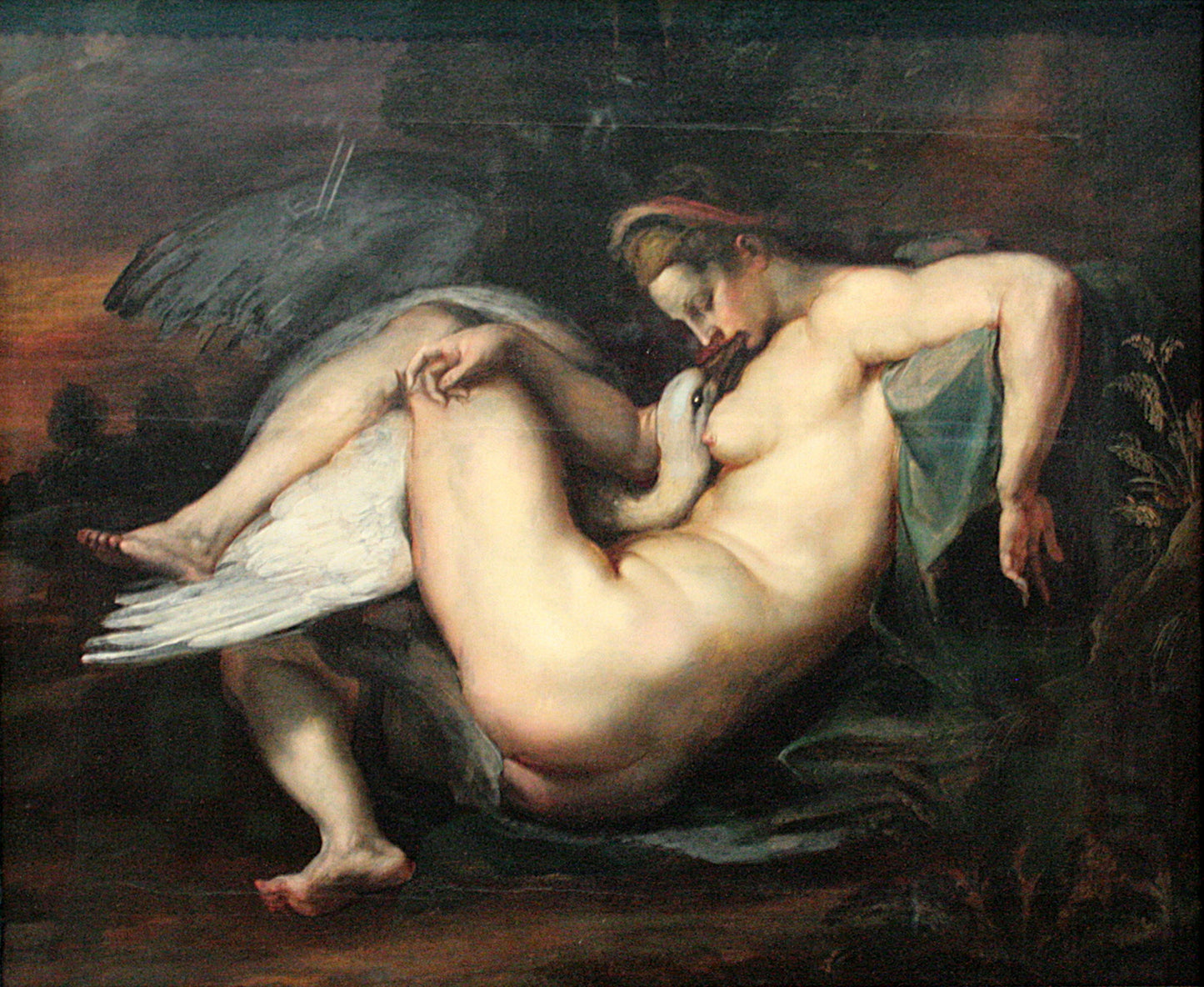 Leda ed il cigno - Peter Paul Rubens su pregiata carta Amalfi