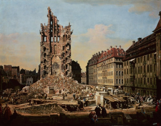 The ruins of the old Kreuzkirche - Bernardo Bellotto