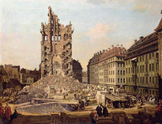 The ruins of the old Kreuzkirche in Dresden - Bernardo Bellotto