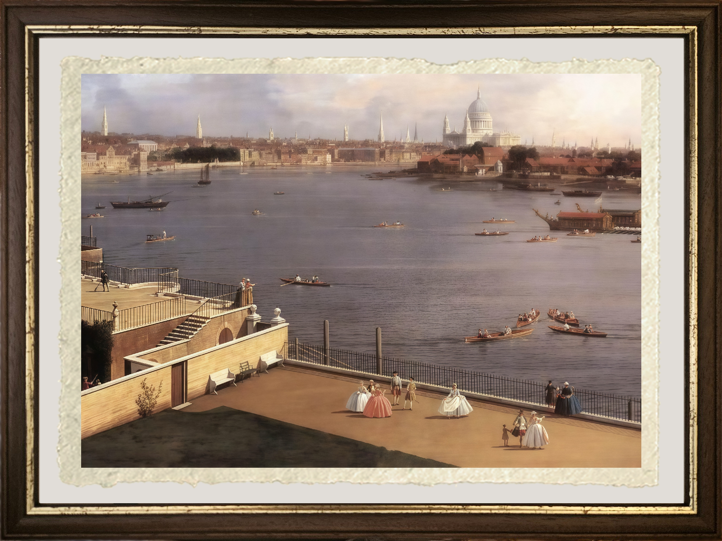 Dettaglio di Londra di Giovanni Antonio Canal detto Canaletto su carta Amalfi
