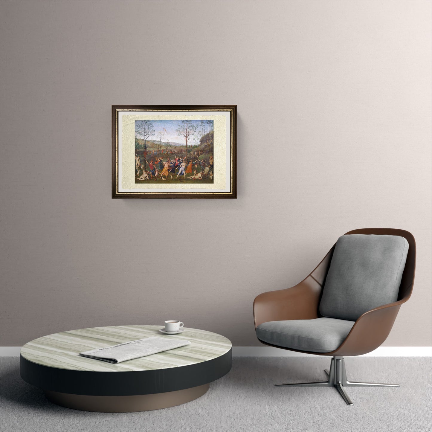 Lotta tra amore e castità - Perugino - Pietro Vannucci su pregiata carta Amalfi