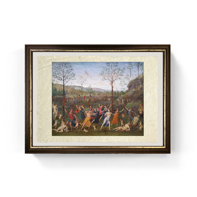 Lotta tra amore e castità - Perugino - Pietro Vannucci su pregiata carta Amalfi