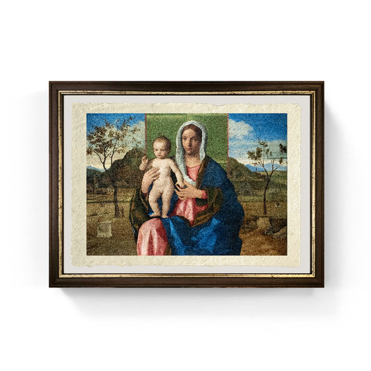 Madonna col Bambino benedicente - Giovanni Bellini su pregiata carta Amalfi