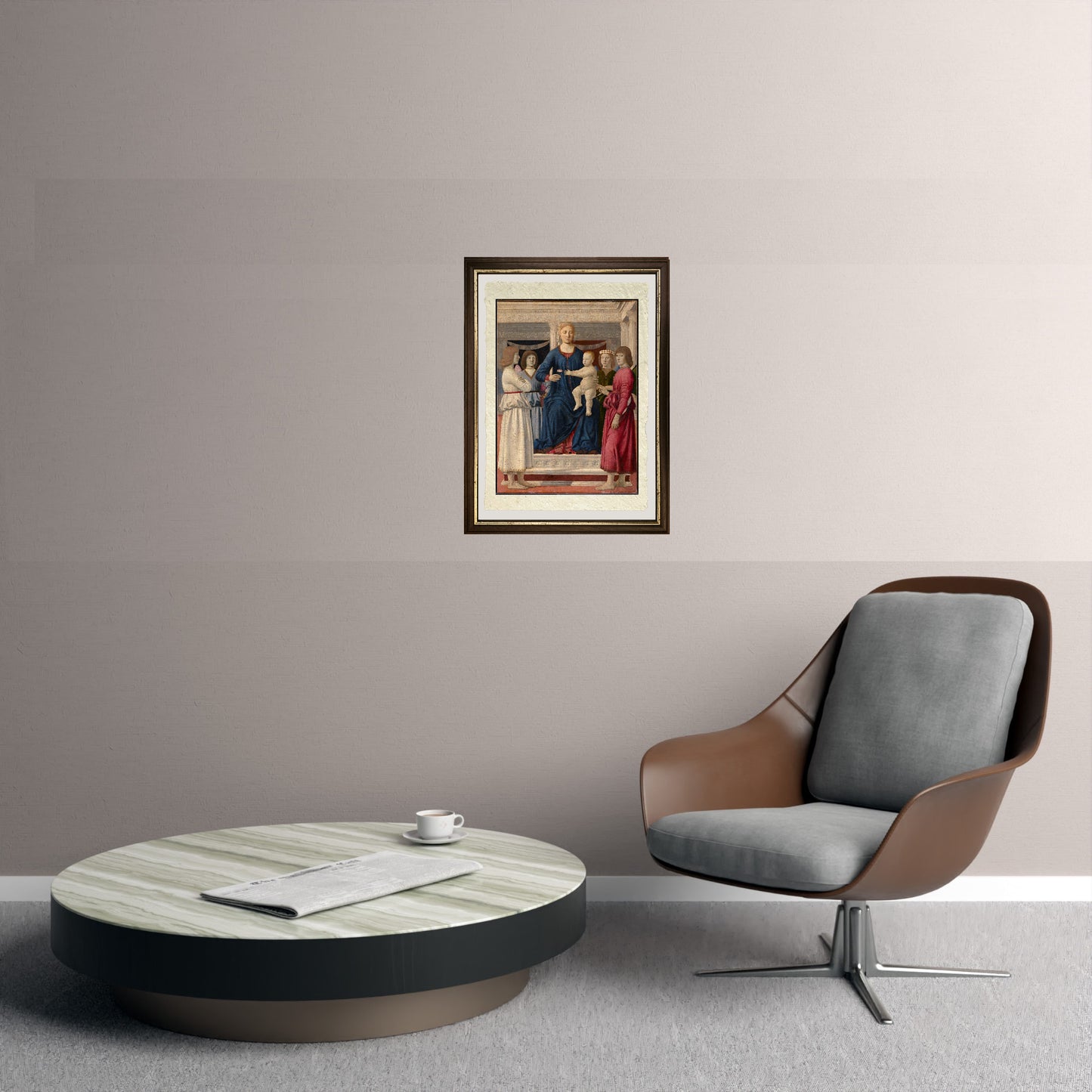 La Madonna col Bambino e quattro angeli  - Piero della Francesca su carta Amalfi