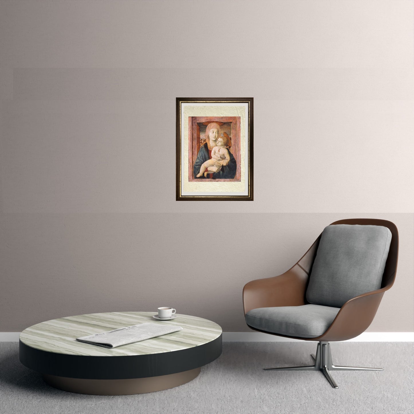 Madonna col Bambino  - Piero della Francesca su carta Amalfi