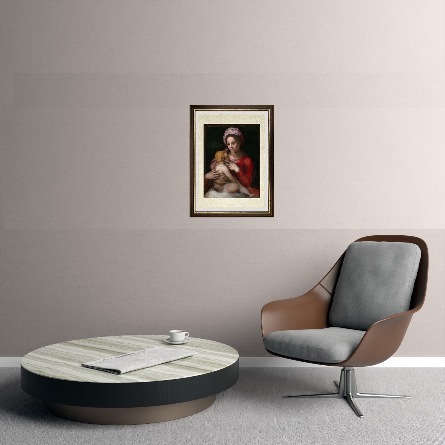 Madonna col Bambino - Andrea del Sarto su pregiata carta Amalfi