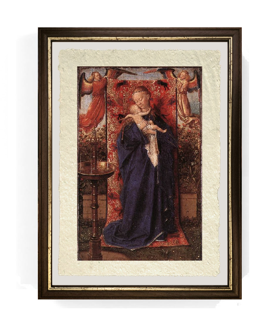 La Madonna col Bambino alla fontana  - Jan van Eyck su pregiata carta Amalfi