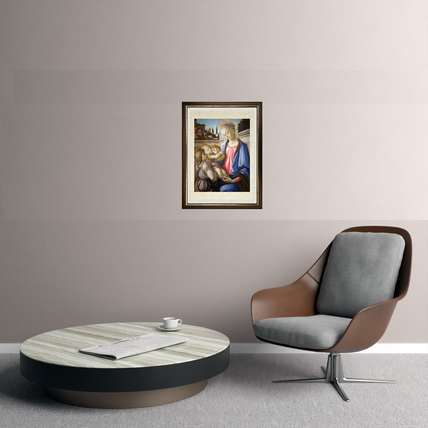 La Madonna con il Bambino e due angeli  - Sandro Botticelli su carta Amalfi