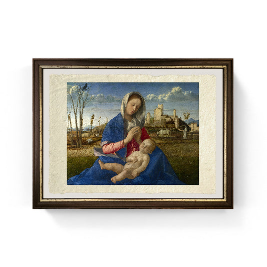 Madonna del prato - Giovanni Bellini su pregiata carta Amalfi