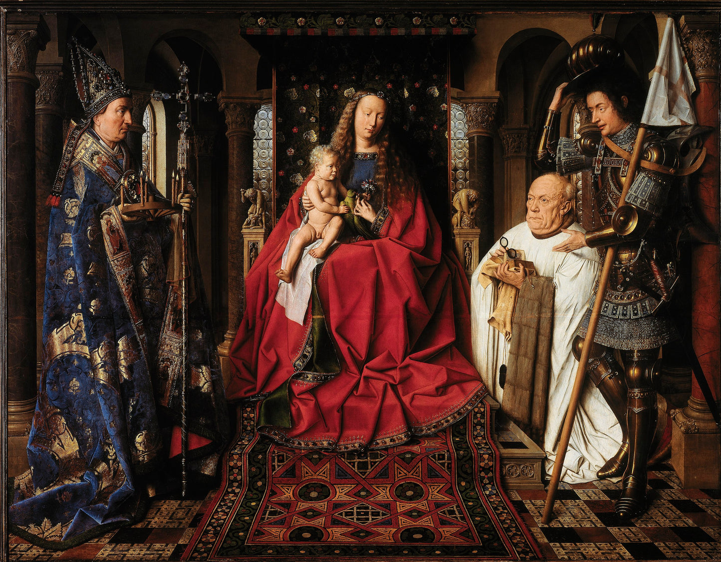 Madonna del canonico van der Paele - Jan van Eyck su pregiata carta Amalfi