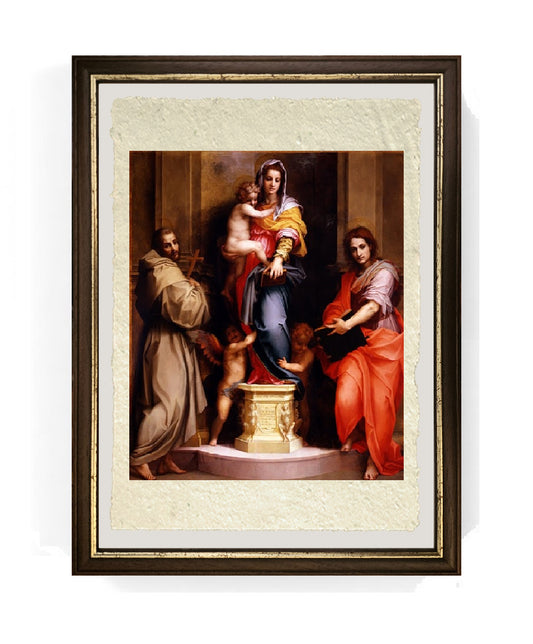 Madonna delle Arpie - Andrea del Sarto su pregiata carta Amalfi