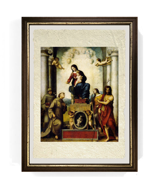 Madonna di San Francesco - Correggio - Antonio Allegri su pregiata carta Amalfi