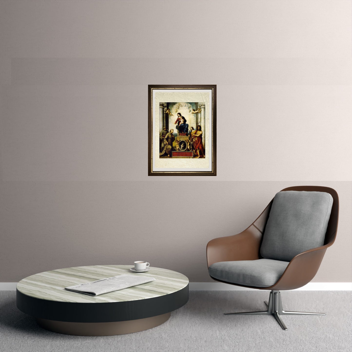 Madonna di San Francesco - Correggio - Antonio Allegri su pregiata carta Amalfi