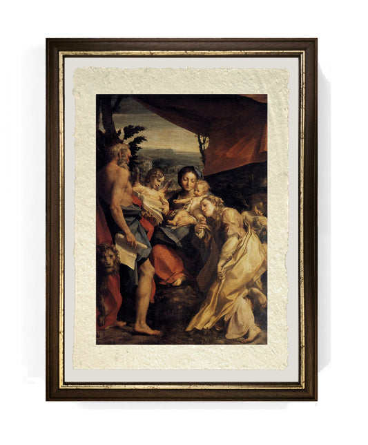 Madonna di San Girolamo - Correggio - Antonio Allegri su pregiata carta Amalfi