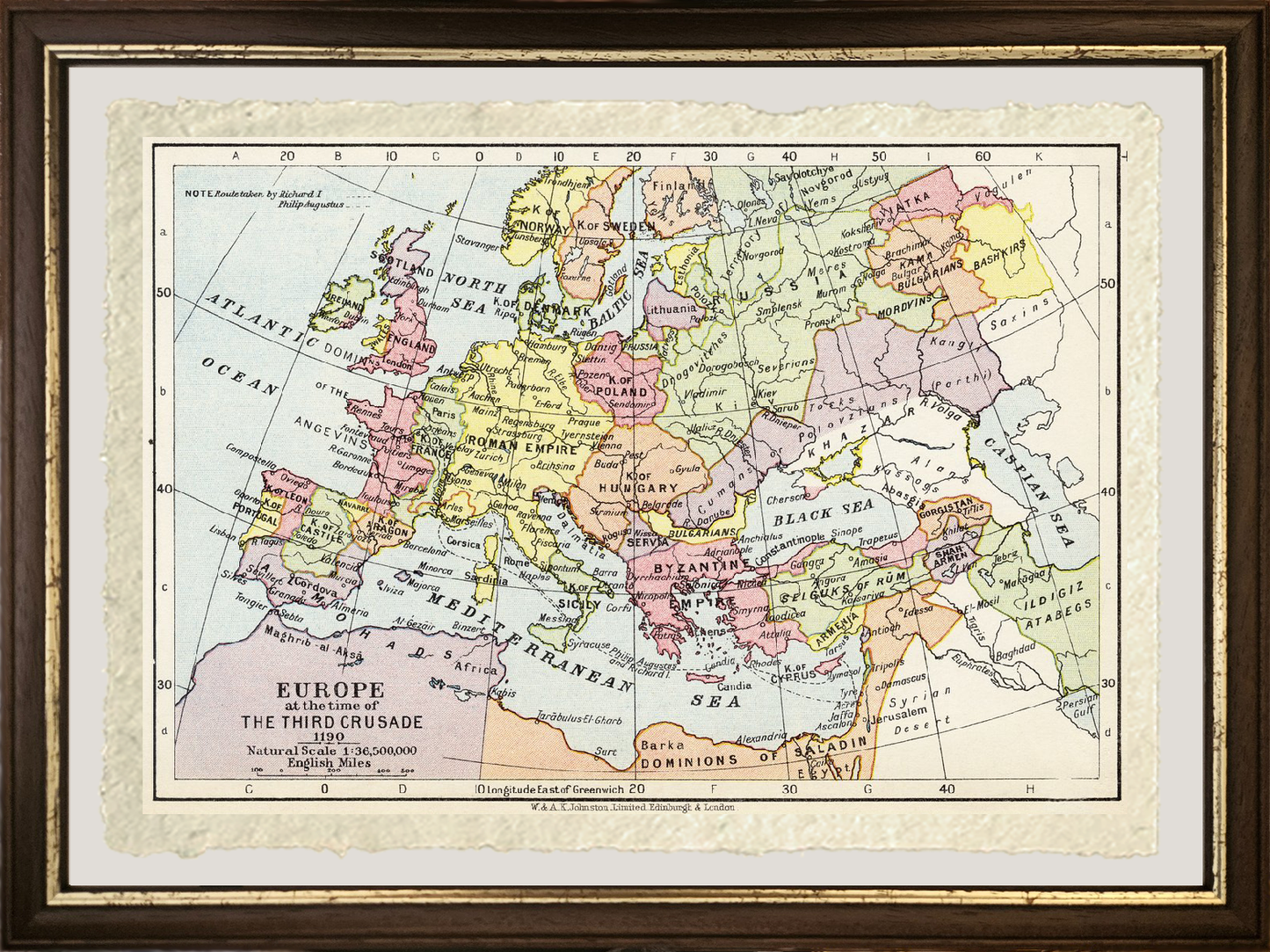 Mappa completa europea del 1190