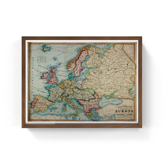 Mappa colorata dell'Europa del XIX secolo