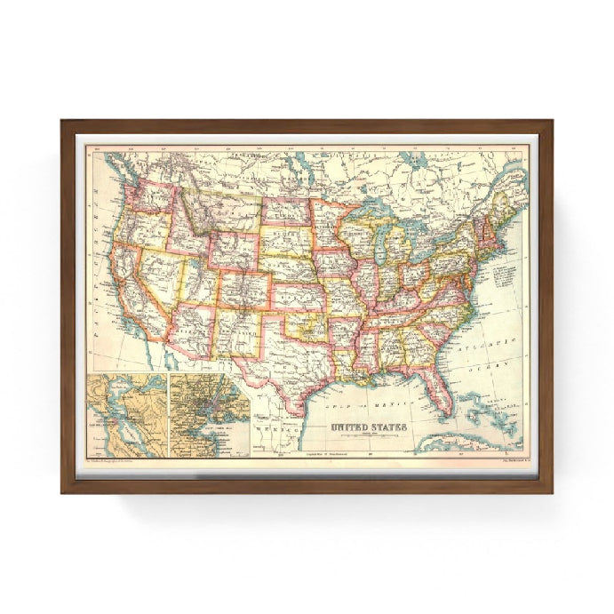 Mappa degli Stati Uniti, 1902