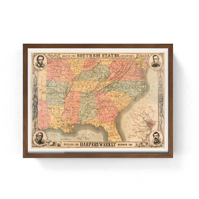 Mappa degli Stati Uniti del sud