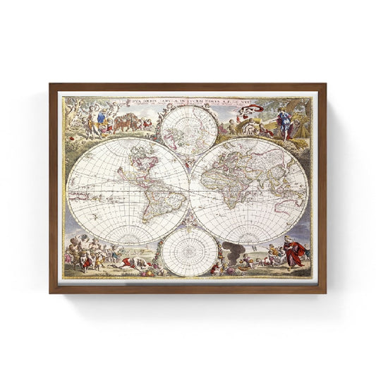 Mappa del mondo dall'Atlas Maior, 1705 - Frederick de Wit