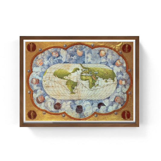 Mappa del viaggio intorno al mondo di Magellano, 1545 - Battista Agnese