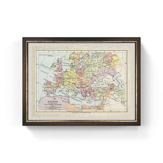 Mappa dell'Europa al tempo della Terza Crociata, 1190