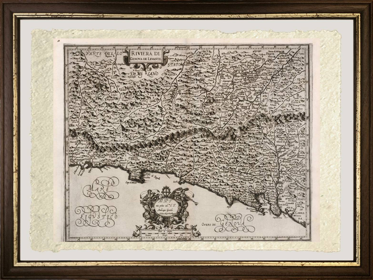 Mappa dell'antica riviera genovese del Levante di Giovanni Antonio Magini
