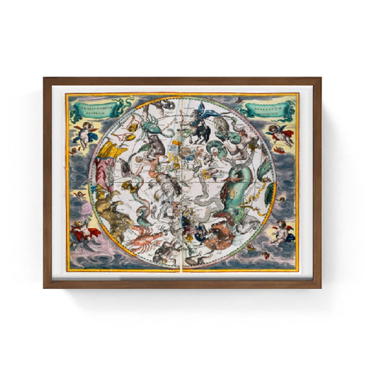 Mappa dell'emisfero australe del cielo, 1660 - Andreas Cellarius