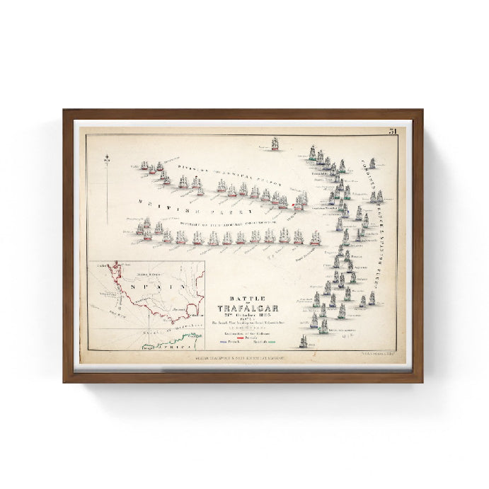 Mappa della Battaglia di Trafalgar - Alexander Keith Johnston