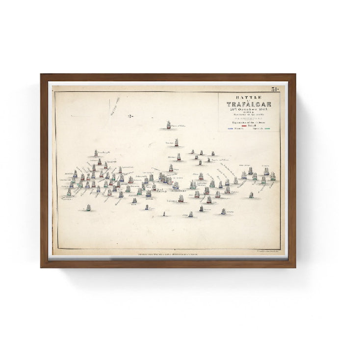 Mappa della Battaglia di Trafalgar 1848 - Alexander Keith Johnston