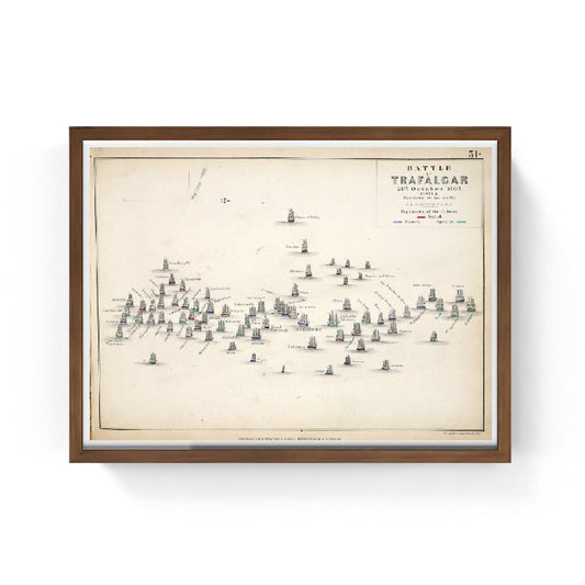 Mappa della Battaglia di Trafalgar 1848 - Alexander Keith Johnston