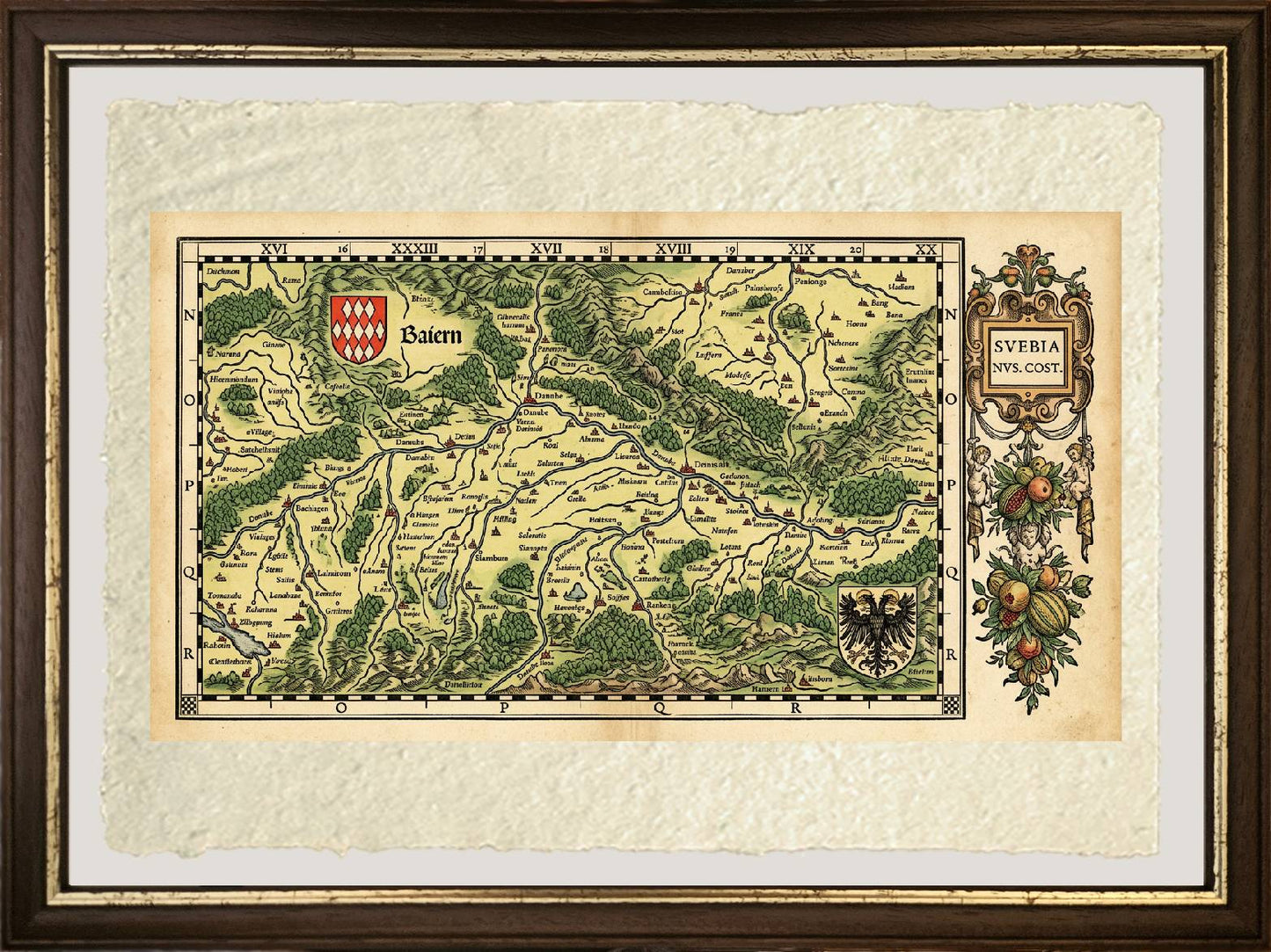 Map of Bavaria from 1568 - Philipp Apian