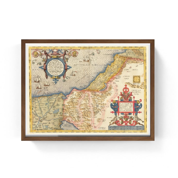 Mappa della Palestina del 1573 di Abraham Ortelius