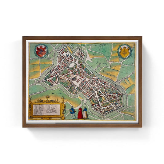 Mappa della città di Lille - Georg Braun and Hogenberg Franz