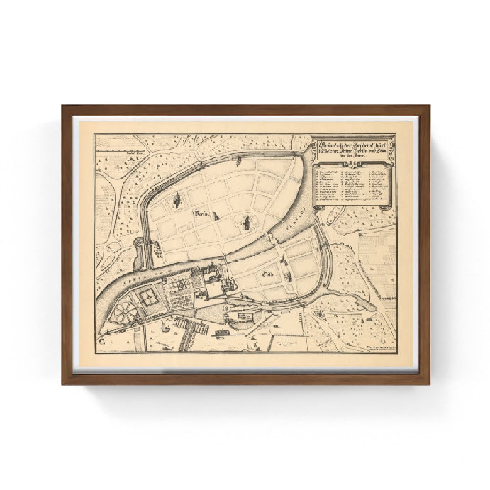 Mappa di Berlino e Coelln, 1652 - Johann Gregor Memhardt